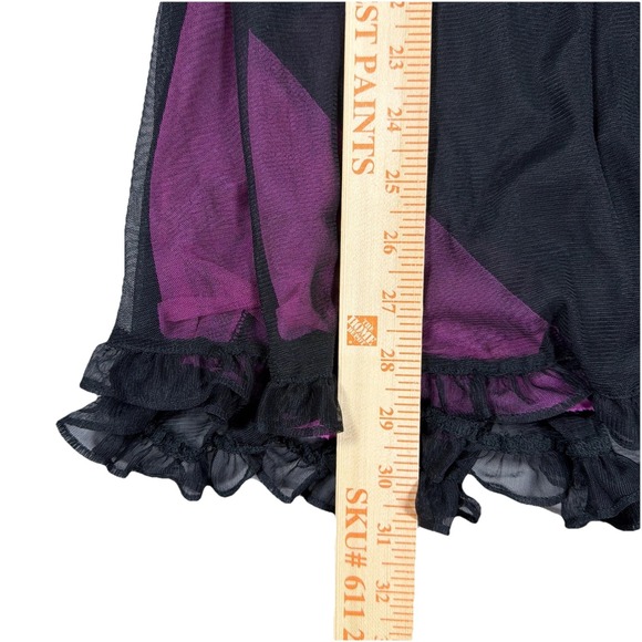 Betsey Johnson Womens Intimate Mesh Polka Babydoll Pink Black Nightgown Large - Picture 14 of 14